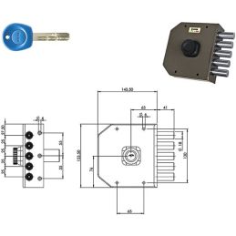 Side security lock MOIA JM421 punched key