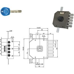 Serratura di sicurezza triplice MOIA JM423 chiave punzonata