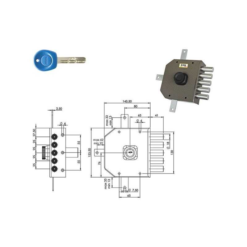 Security lock fivefold MOIA JM425 punched key