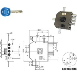 Security lock fivefold MOIA JM426 punched key