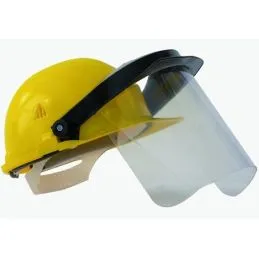 Yellow protective helmet with visor PANORAMA EN397