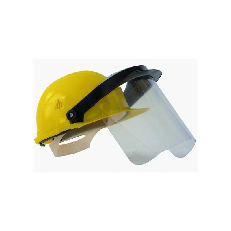 Yellow protective helmet with visor PANORAMA EN397