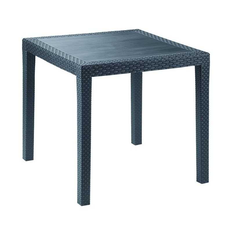 Tavolo da giardino in PP disegno Rattan KING 79x79x72h