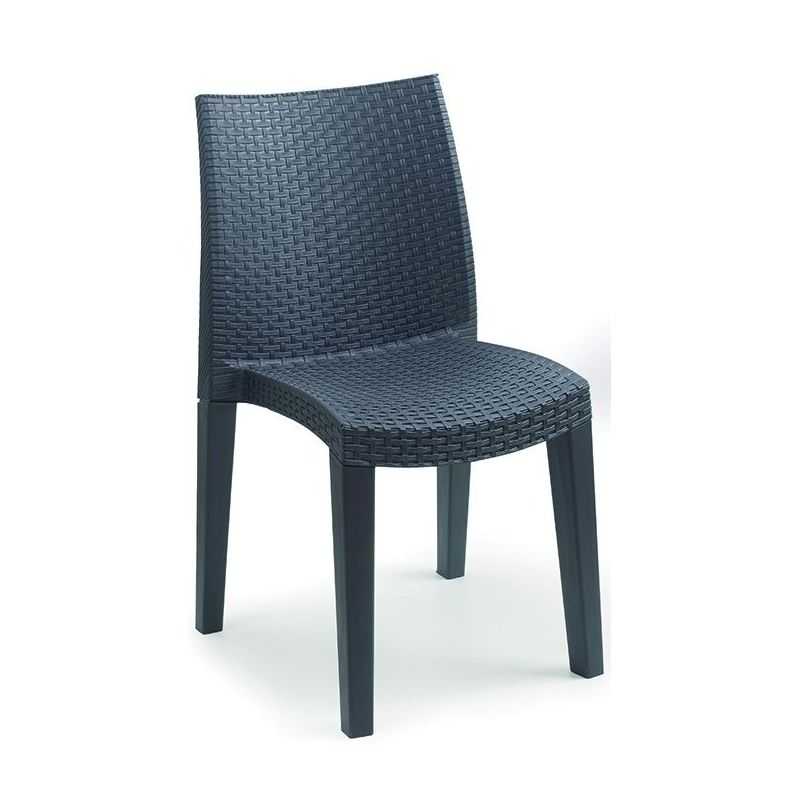 Rattan design PP stackable chair LADY 55x48x86hcm