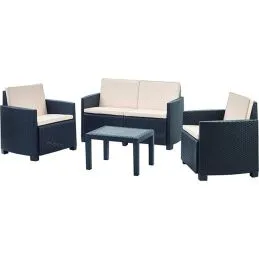 Set Giardino Tavolo+ divano e 2 sedie in PP/rattan - ARENA