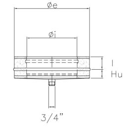 Condensate drain plug R5TS ISO50 Copper Double wall flue