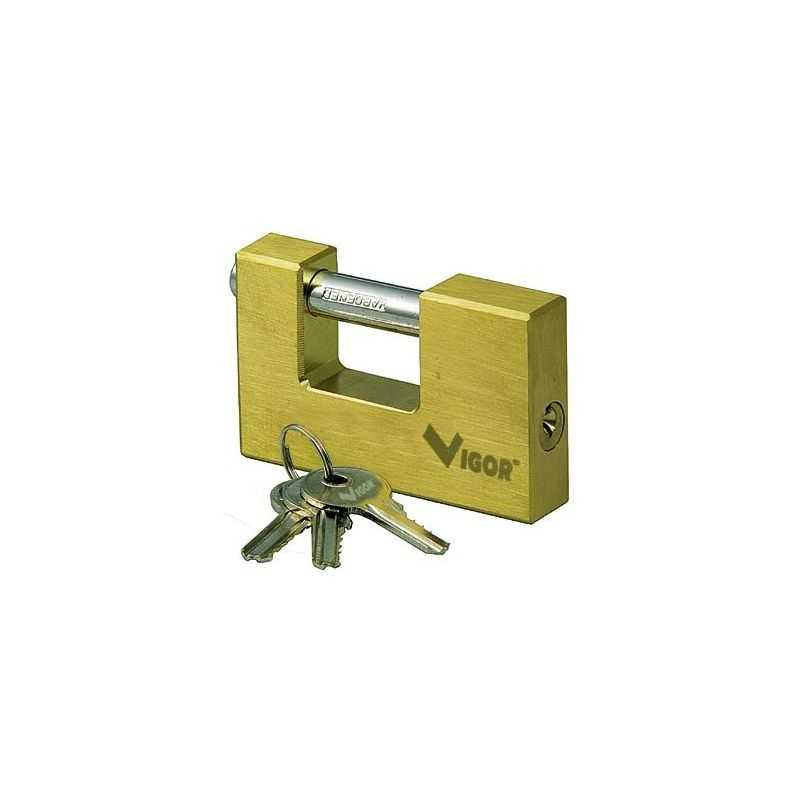 Rectangular brass padlock VIGOR