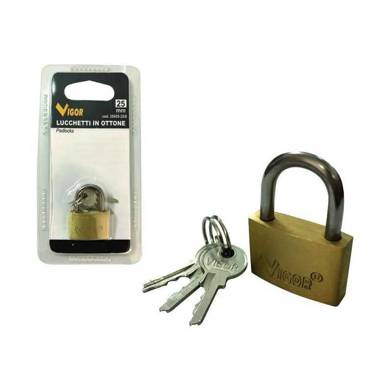 VIGOR SLIM ECO brass shackle padlock