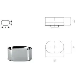 Tappo cieco OTA Oval Inox Aisi316 Canna fumaria monoparete Ovale