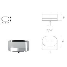 Cap with condensate drain OTS Oval Inox Aisi316 Single wall