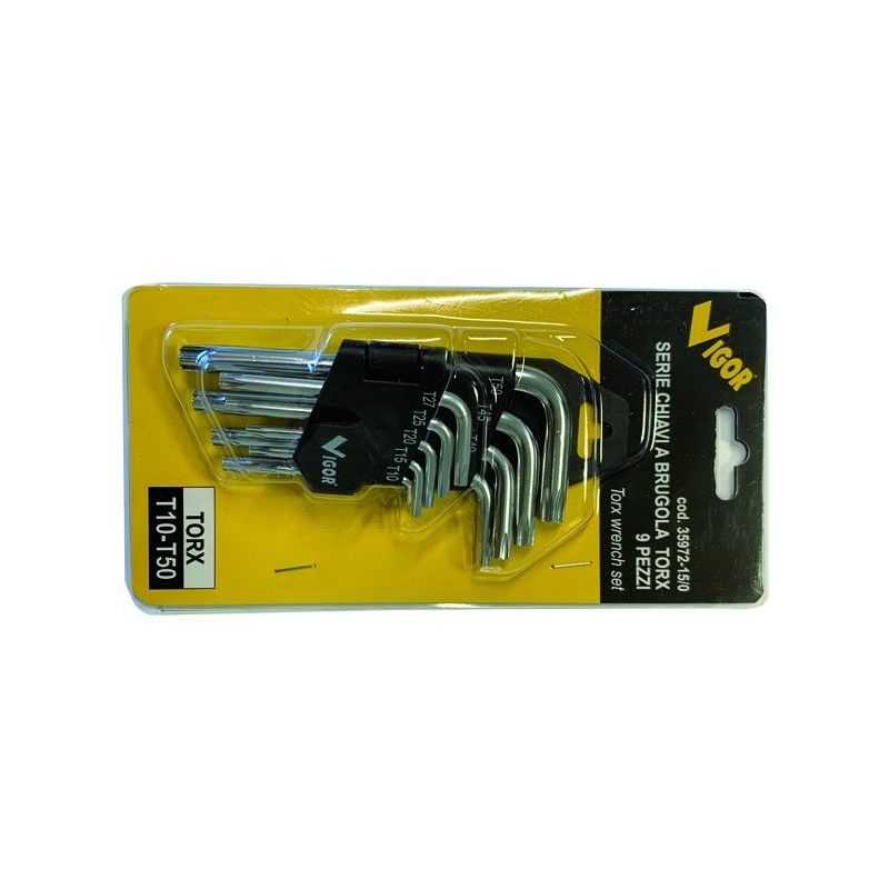 Serie chiavi a brugola TORX 9 pz T10-T50