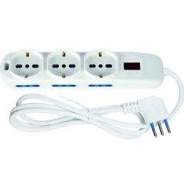 Multi-socket power strip 9 places Schuko+by-pass 16A plug