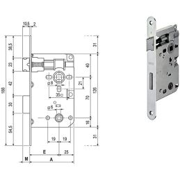 Lock for internal doors BONAITI BATHROOM Q.8x70mm