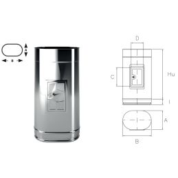 Modulo ispezione sportello OIS Oval Inox Aisi316 Canna fumaria