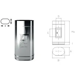 OIS Oval Inox Aisi316 door inspection module Oval single wall