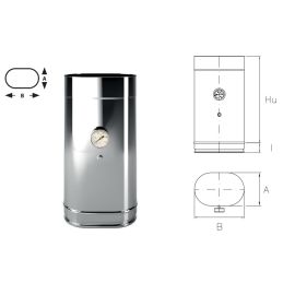 Modulo inserimento sonda con termometro OIC Oval Inox Aisi316