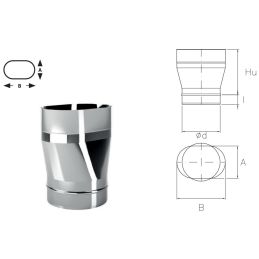 Raccordo da tondo ad ovale Oval Inox Aisi316 Canna fumaria