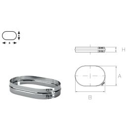 Locking band collar for Oval single wall flue