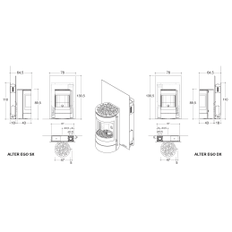 Stufa a pellet Plug-In Caminetti Montegrappa ALTER EGO 8 Kw