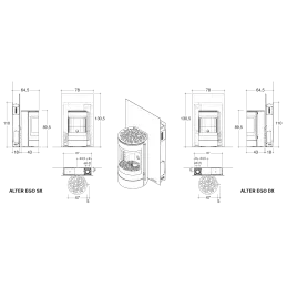 Stufa a pellet Plug-In Caminetti Montegrappa ALTER EGO 8 Kw