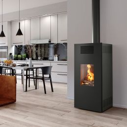 Wood stove Caminetti Montegrappa NOIR M L9V 9Kw 5 STARS