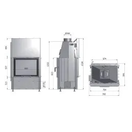 Montegrappa BK02 F double-sided wood-burning fireplace