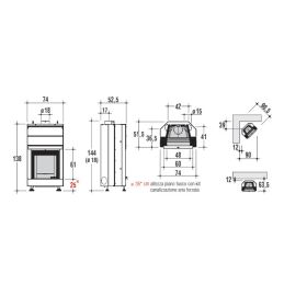 Caminetto a legna Montegrappa LIGHT 01 74x61 12Kw