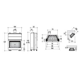 Caminetto a legna Montegrappa LIGHT 02 N-E 101x55 13/16 kW