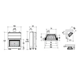 Montegrappa LIGHT 02 101x55 13 kW wood-burning fireplace