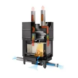 Caminetto a legna angolare Montegrappa CM P05 N 92x55,5 11 kW 5