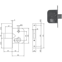 ISEO 600 450 mortise lock for gates