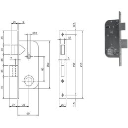 ISEO 620350 mortise lock for gates