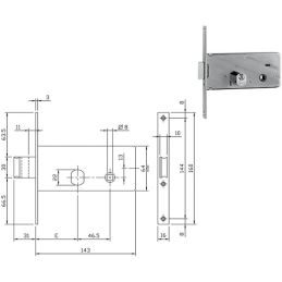 ISEO 712601 band mortise lock