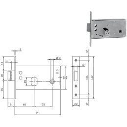 ISEO 725600 band mortise lock