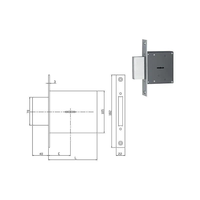 FIAM-ISEO 3131 mortise lock for wood