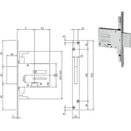 ISEO 663604N triple bit railing lock