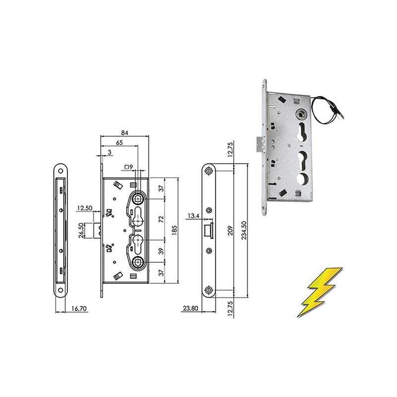 Insert electric lock for ISEO 214910654 PANIC EXIT