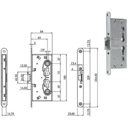 Mortise lock for ISEO 216120654 FIRE BREAKER