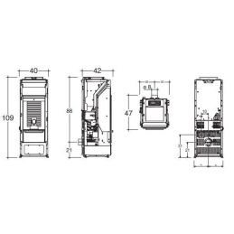 Airtight pellet stove Caminetti Montegrappa CUMA NXS EVO 10.1