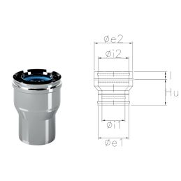 Raccordo MAGGIORAZIONE CXAU COAXIAL Inox Canna fumaria coassiale