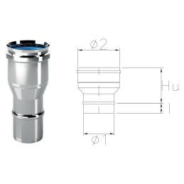 Raccordo maggiorazione presa aria comburente CXAS COAXIAL Inox