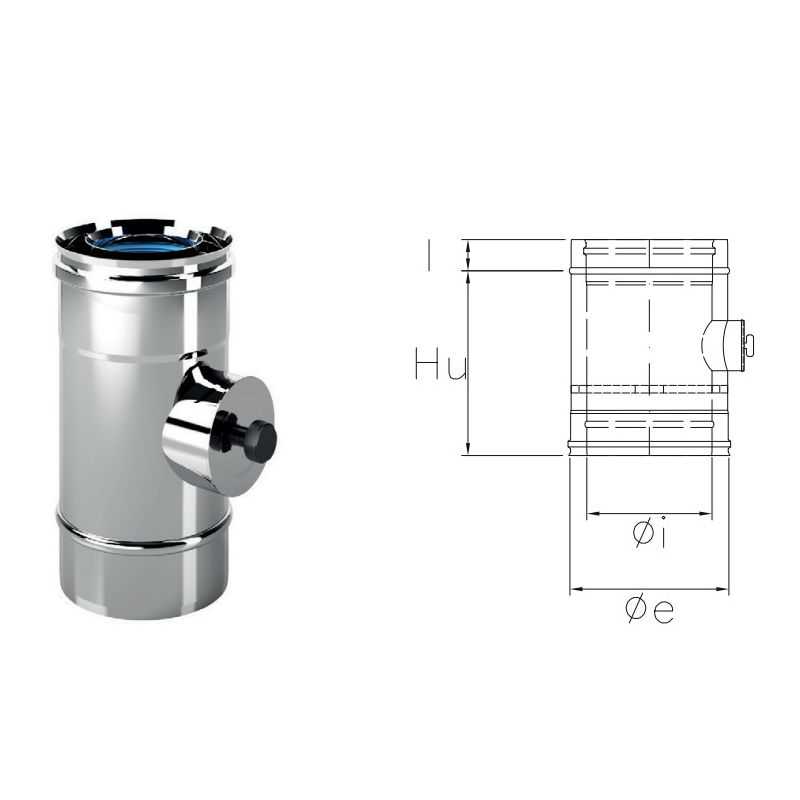 Modulo ispezione tappo tondo CXIT COAXIAL Inox Canna fumaria