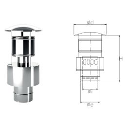 Terminale anti intemperie CXTV COAXIAL Inox Canna fumaria