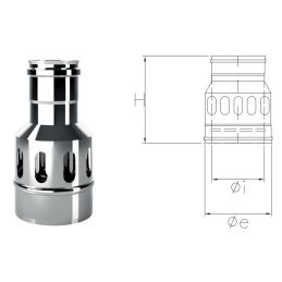 Coaxial to mono female fitting CXRU COAXIAL Inox Coaxial flue