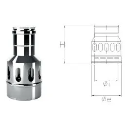 Raccordo da coassiale a mono femmina CXRU COAXIAL Inox Canna