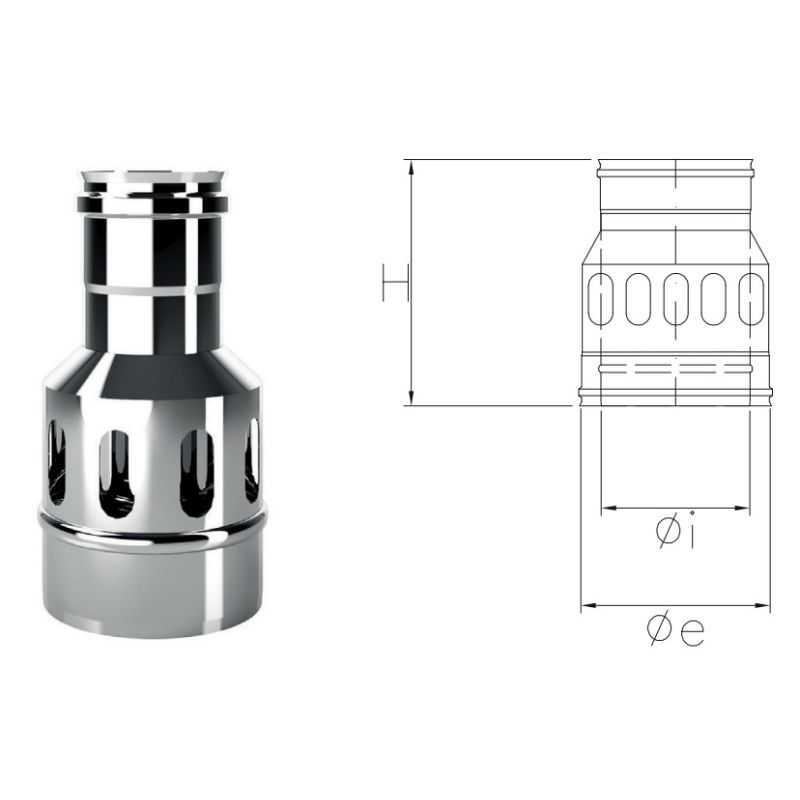 Raccordo da coassiale a mono femmina CXRU COAXIAL Inox Canna