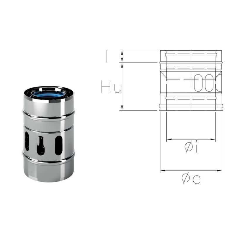 Coaxial to double wall fitting CXRCXDP COAXIAL Inox Coaxial flue