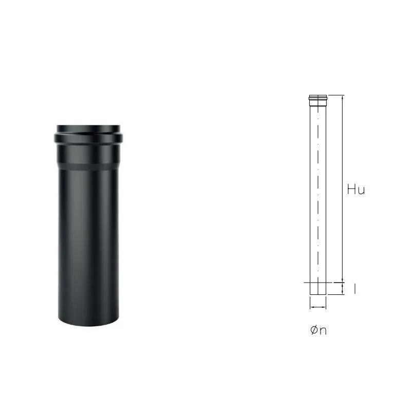 1.0 meter pipe NVT1 VIDUE Matt black HT01 steel for pellet 1.0 meter pipe NVT1 VIDUE Matt black HT01 steel for pellet