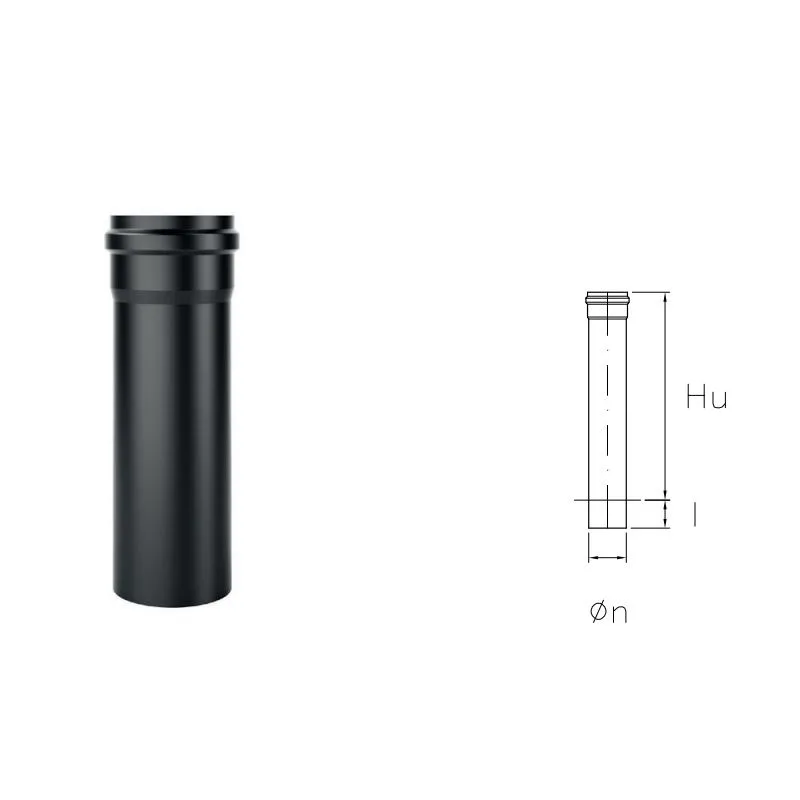 0.5 meter pipe NVT5 VIDUE HT01 Matt black steel for pellet 0.5 meter pipe NVT5 VIDUE HT01 Matt black steel for pellet
