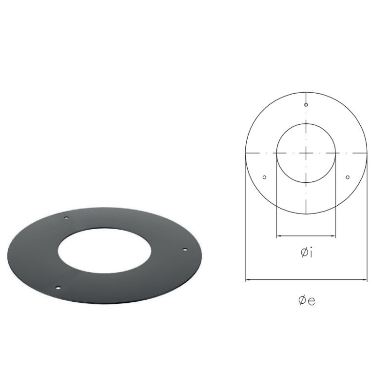 NVRS VIDUE sheet metal hole cover rosette HT01 matt black steel